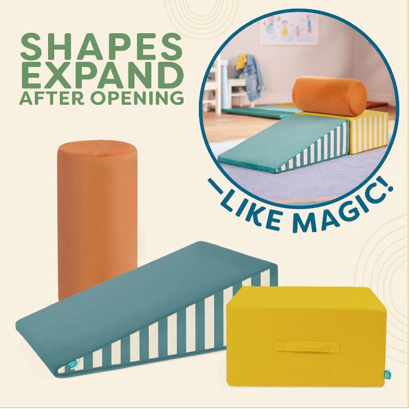 slide 4 of 9, B. toys Modular Foam Shapes Playset with Ramp- Wonder Shapes Balance Board, 1 ct