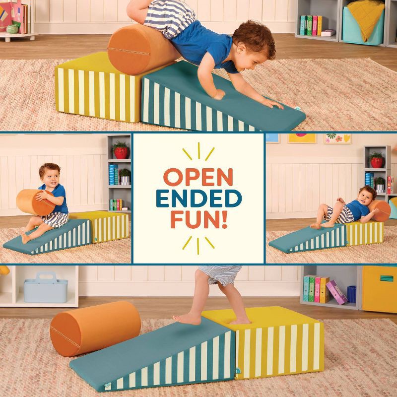 slide 5 of 9, B. toys Modular Foam Shapes Playset with Ramp- Wonder Shapes Balance Board, 1 ct