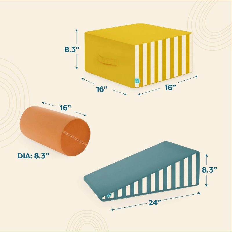 slide 6 of 9, B. toys Modular Foam Shapes Playset with Ramp- Wonder Shapes Balance Board, 1 ct
