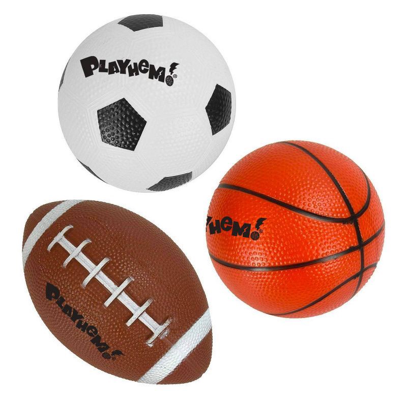 slide 2 of 8, Playhem 5" Mini Sports Play Hand Balls 3pk, 3 ct