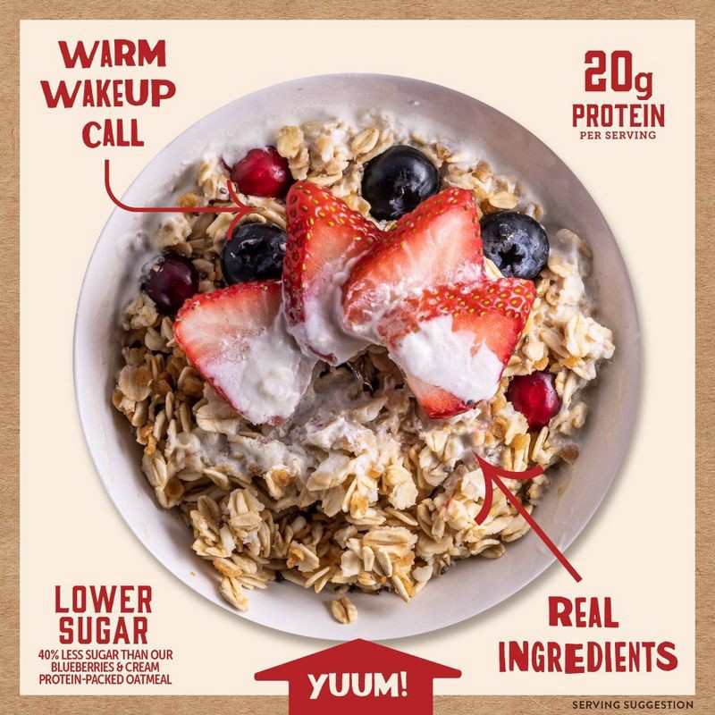 slide 5 of 6, Kodiak Cakes Peak Protein Packed Berries & Cream Oatmeal - 10.58oz/4ct, 10.58 oz, 4 ct