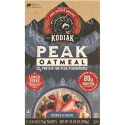 Kodiak Cakes Peak Protein Packed Berries & Cream Oatmeal - 10.58oz/4ct