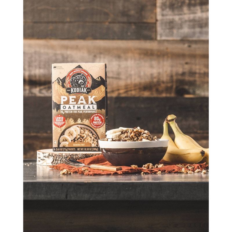 slide 6 of 6, Kodiak Cakes Peak Protein Packed Banana Nut Oatmeal - 12.58oz/4ct, 12.58 oz, 4 ct