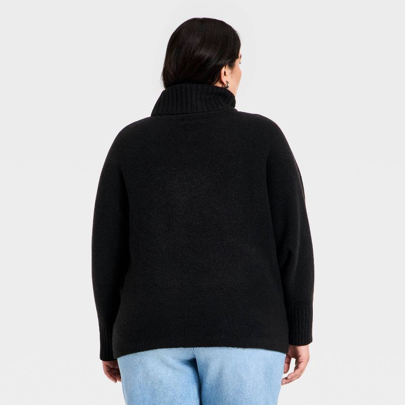 slide 2 of 3, Women's Turtleneck Pullover Sweater - Ava & Viv™ Black 1X, 1 ct