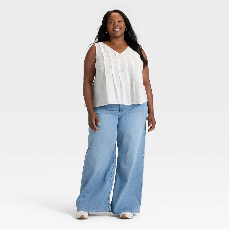 slide 3 of 3, Women's High-Rise Wide Leg Jeans - Ava & Viv™ Light Blue Denim 18, 1 ct