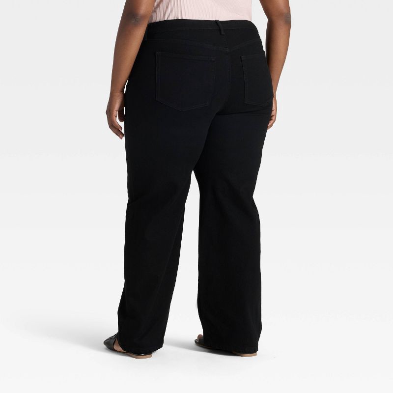 slide 2 of 3, Women's High-Rise Straight Leg Jeans - Ava & Viv™ Black 16, 1 ct