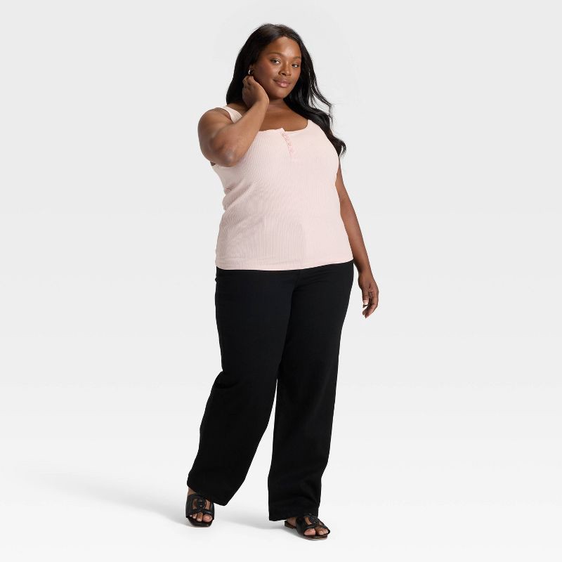 slide 3 of 3, Women's High-Rise Straight Leg Jeans - Ava & Viv™ Black 20, 1 ct