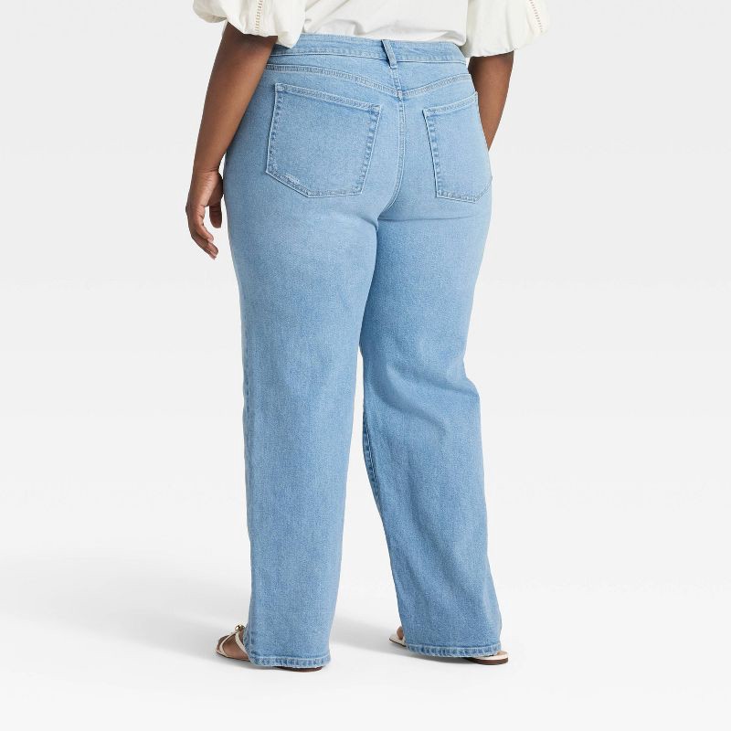 slide 2 of 3, Women's High-Rise Straight Leg Jeans - Ava & Viv™ Light Blue Denim 20, 1 ct