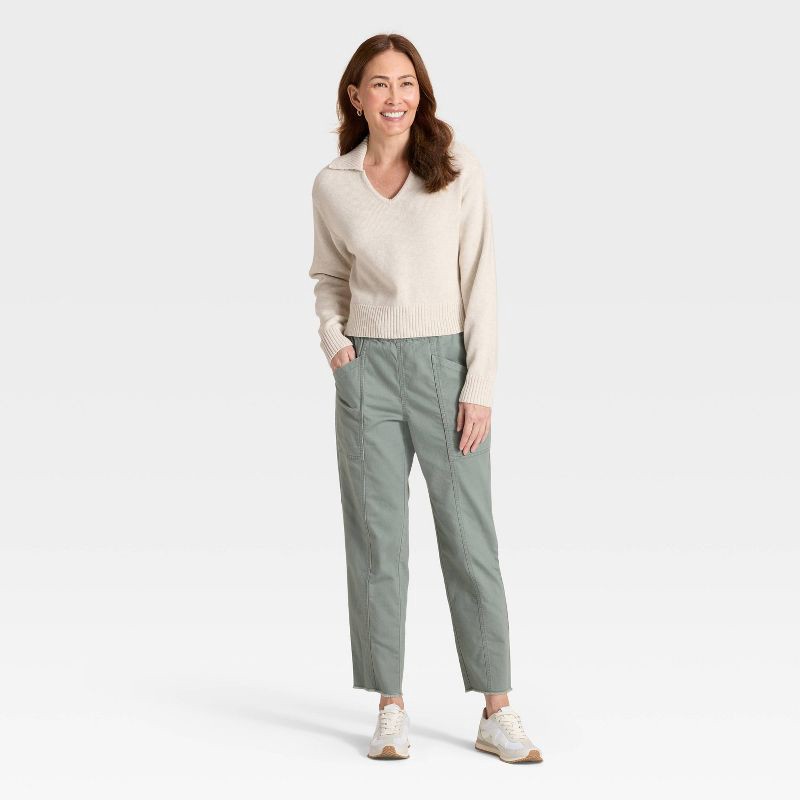 slide 3 of 3, Women's Collared Neck Pullover Sweater - Universal Thread™ Cream XL, 1 ct