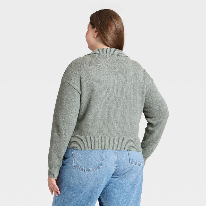 slide 2 of 3, Women's Collared Neck Pullover Sweater - Universal Thread™ Gray XXL, 1 ct