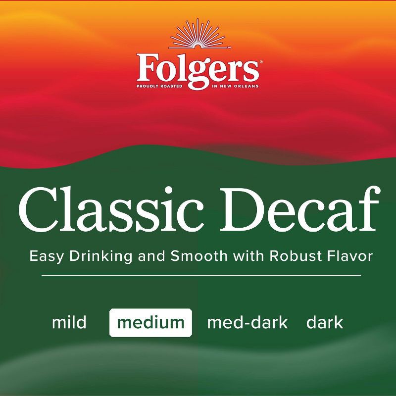 slide 3 of 6, Folgers Classic Medium Roast Ground Coffee - Decaf - 19.2oz, 19.2 oz