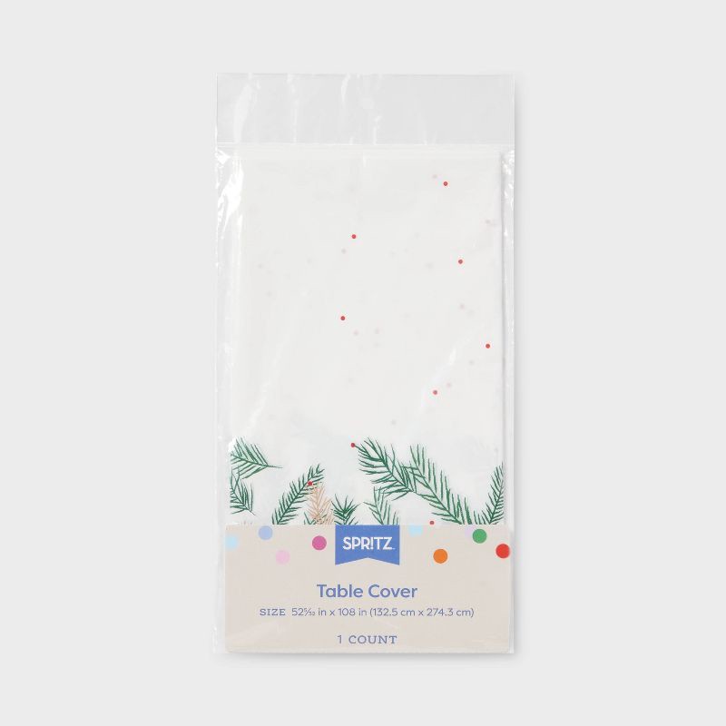 slide 3 of 3, Christmas Evergreen Table Cover - Spritz™, 1 ct