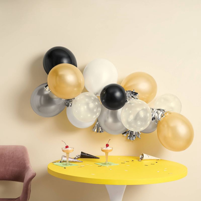 slide 2 of 4, New Year's Eve Balloon Garland with Tassels - Spritz™, 1 ct