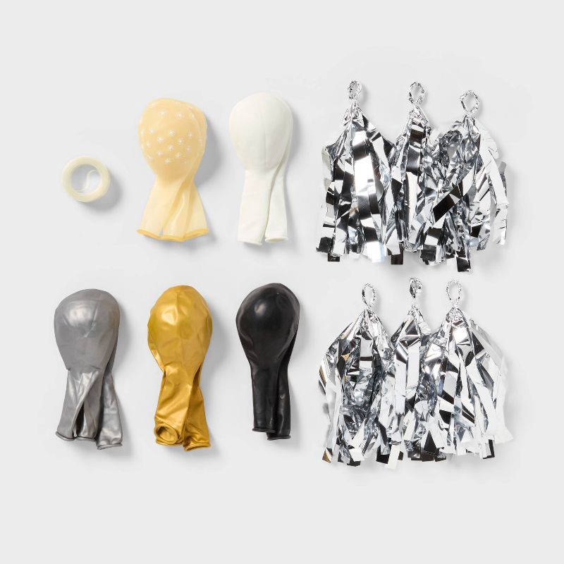 slide 3 of 4, New Year's Eve Balloon Garland with Tassels - Spritz™, 1 ct