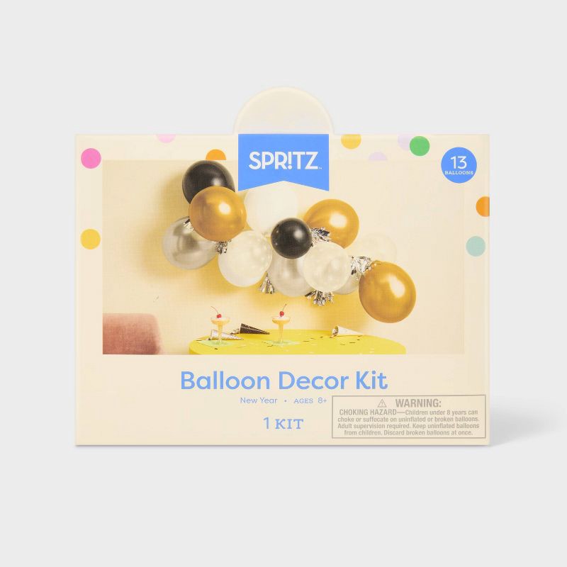 slide 4 of 4, New Year's Eve Balloon Garland with Tassels - Spritz™, 1 ct