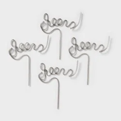 4ct New Year's Eve Cheers Script Straws - Spritz™