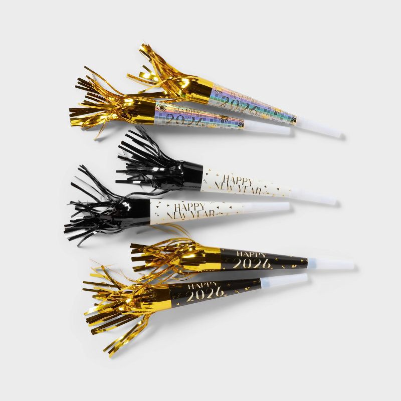 slide 1 of 3, 6ct New Year's Eve Party Horns - Spritz™, 6 ct