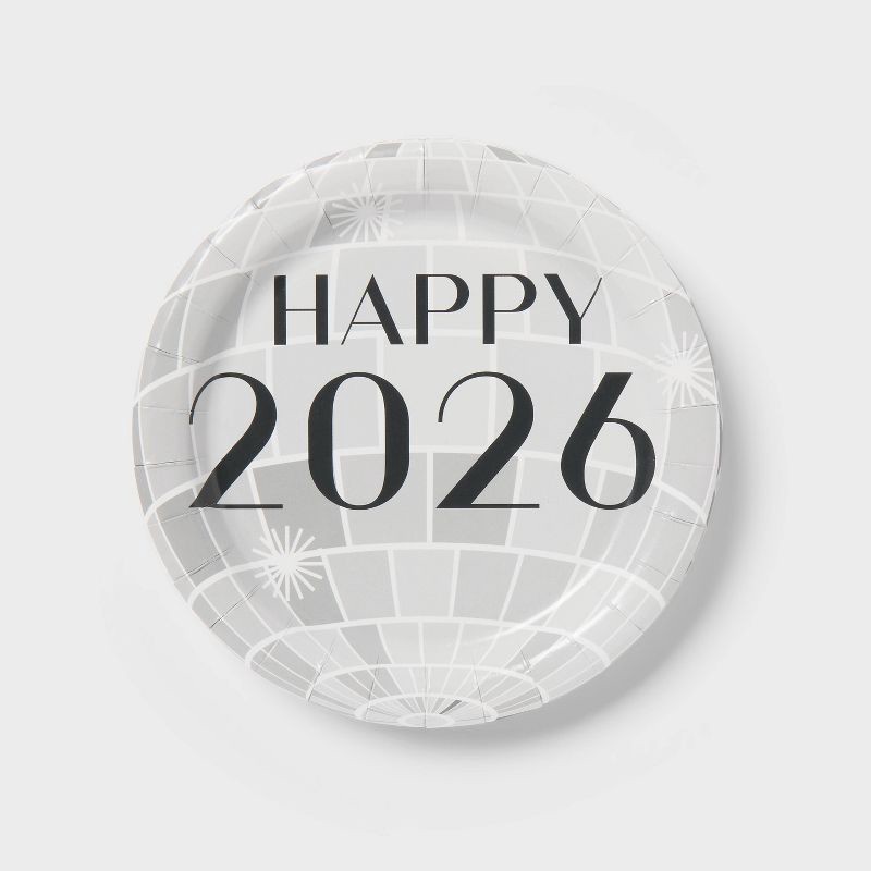 slide 1 of 3, 20ct New Year's Eve Disco Snack Plates - Spritz™, 20 ct