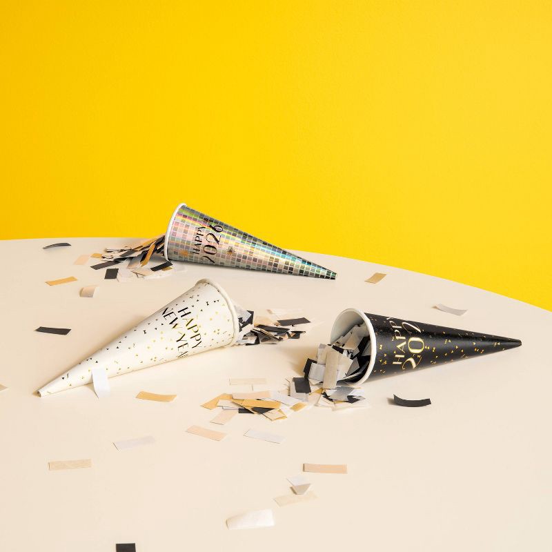 slide 2 of 3, 3ct New Year's Eve Confetti Thrower - Spritz™, 3 ct