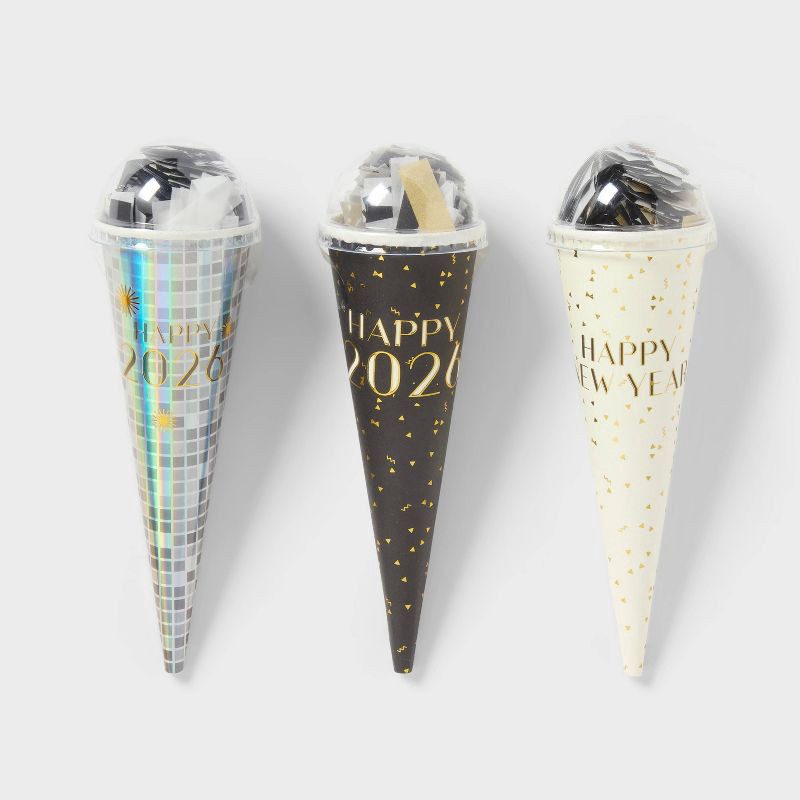 slide 1 of 3, 3ct New Year's Eve Confetti Thrower - Spritz™, 3 ct