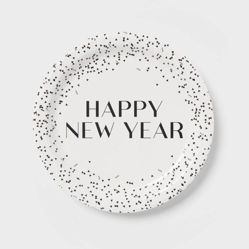 slide 1 of 3, 20ct New Year's Eve Confetti Dinner Plates - Spritz™, 20 ct