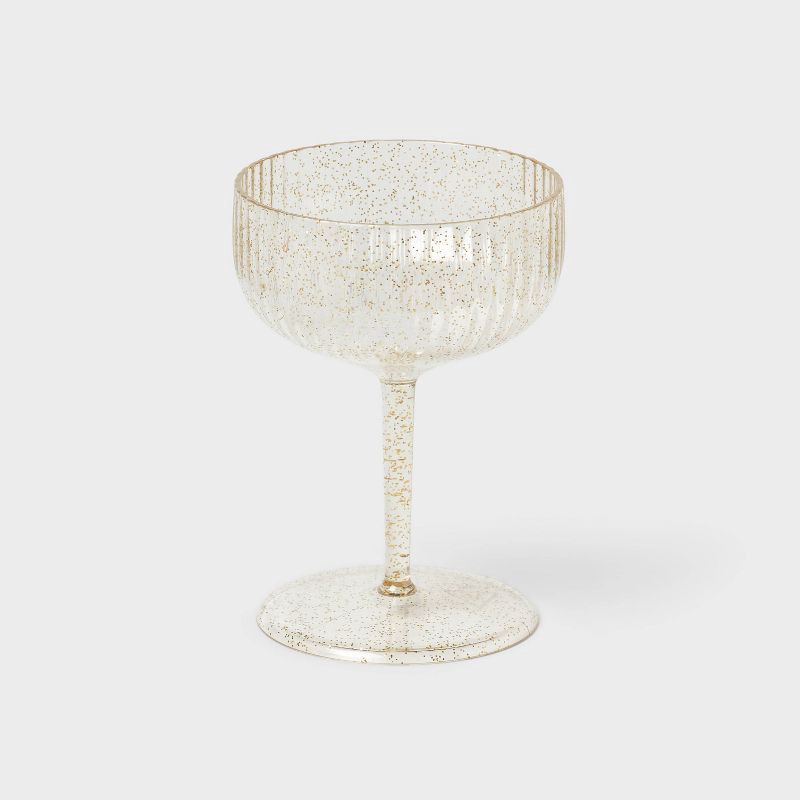 slide 3 of 3, 4ct New Year's Eve Gold Glitter Champagne Coupe - Spritz™, 4 ct
