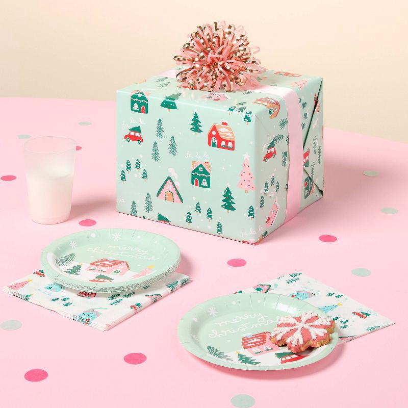 slide 2 of 3, 20ct Christmas Winter Scene Snack Plates - Spritz™, 20 ct