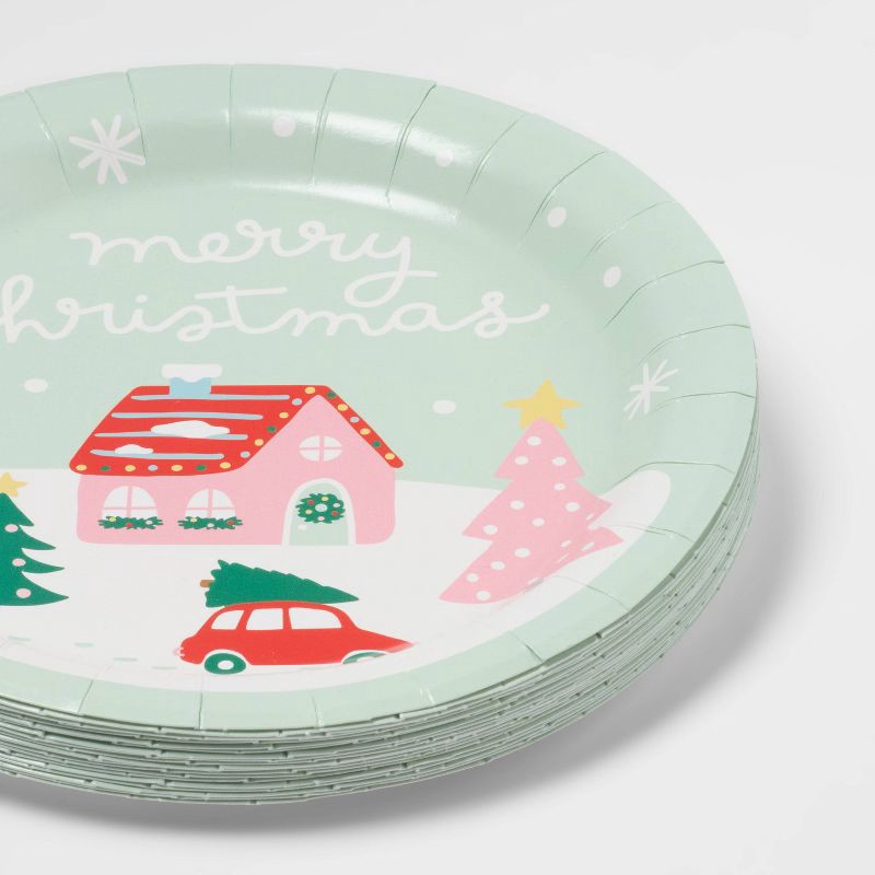 slide 3 of 3, 20ct Christmas Winter Scene Snack Plates - Spritz™, 20 ct