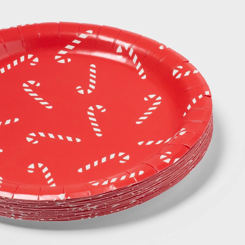 slide 3 of 3, 20ct Christmas Candy Cane Dinner Plates - Spritz™, 20 ct