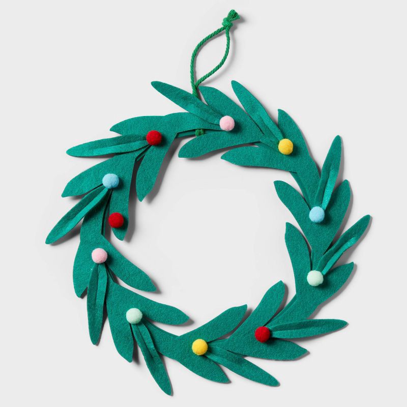 slide 1 of 3, Christmas Felt Mini Wreath - Spritz™, 1 ct