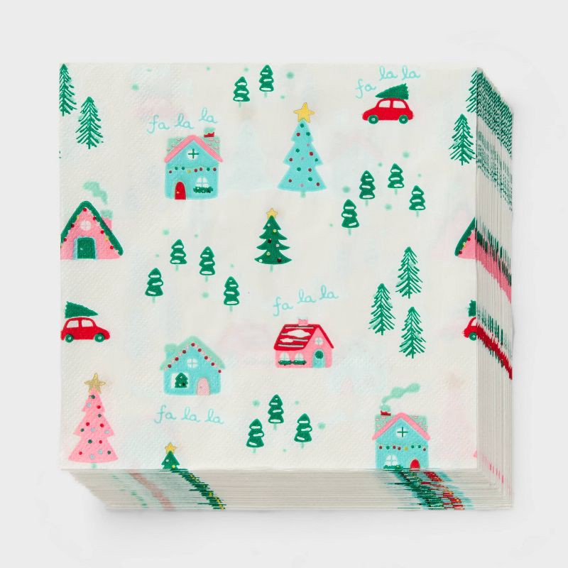 slide 1 of 2, 30ct Christmas Winter Village Lunch Napkins - Spritz™, 30 ct