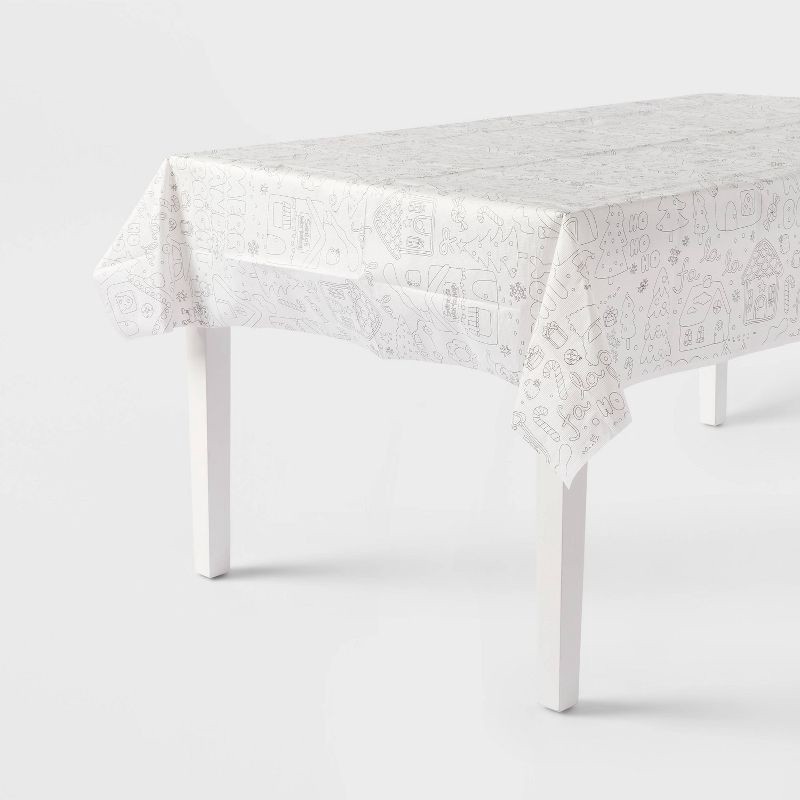 slide 1 of 3, Christmas Color Your Own Winter Village Table Cover - Spritz™, 1 ct