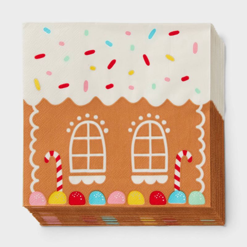 slide 1 of 2, 30ct Christmas Gingerbread Lunch Napkins - Spritz™, 30 ct