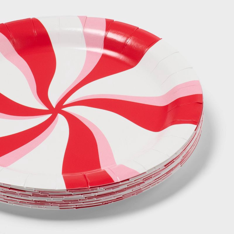 slide 3 of 3, 20ct Christmas Peppermint Candy Snack Plates - Spritz™, 20 ct