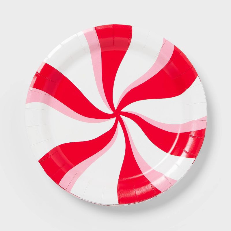 slide 1 of 3, 20ct Christmas Peppermint Candy Snack Plates - Spritz™, 20 ct