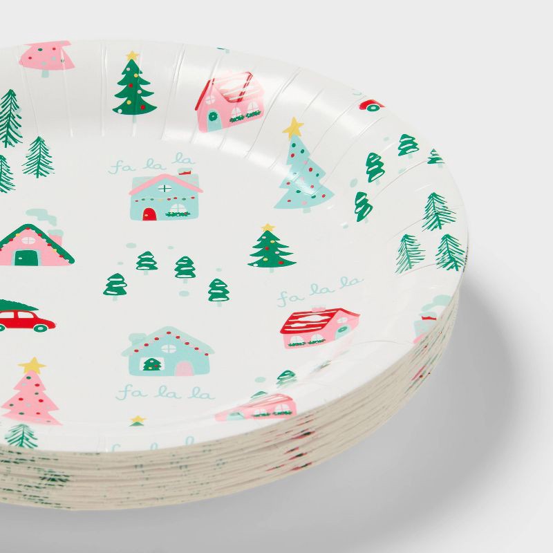 slide 2 of 2, 20ct Christmas Winter Scene Dinner Plates - Spritz™, 20 ct