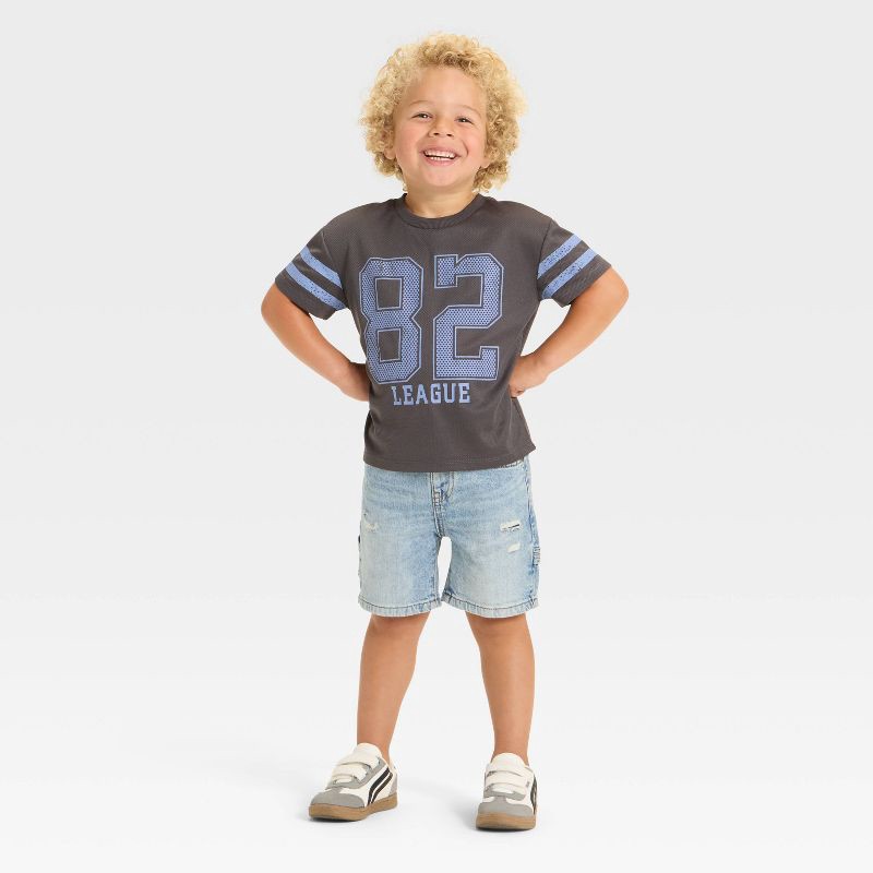 slide 3 of 3, Grayson Mini Toddler Boys' Mesh Jersey T-Shirt - Gray 5T, 1 ct