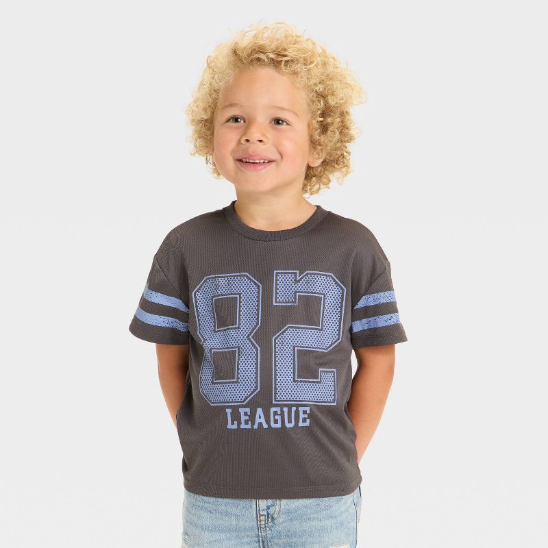 slide 1 of 3, Grayson Mini Toddler Boys' Mesh Jersey T-Shirt - Gray 5T, 1 ct