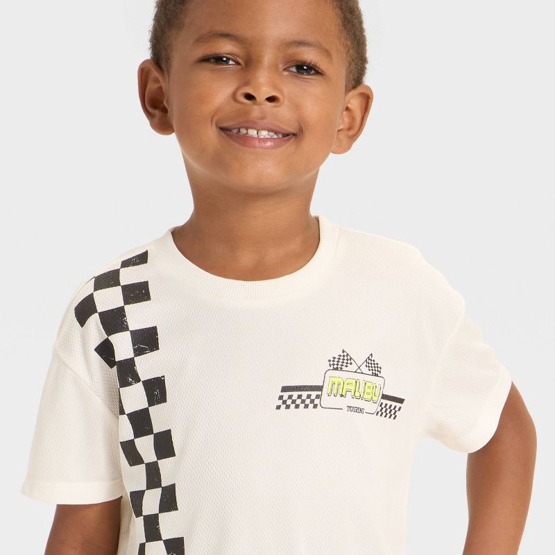 slide 2 of 4, Grayson Mini Toddler Boys' Racing T-Shirt - White 5T, 1 ct