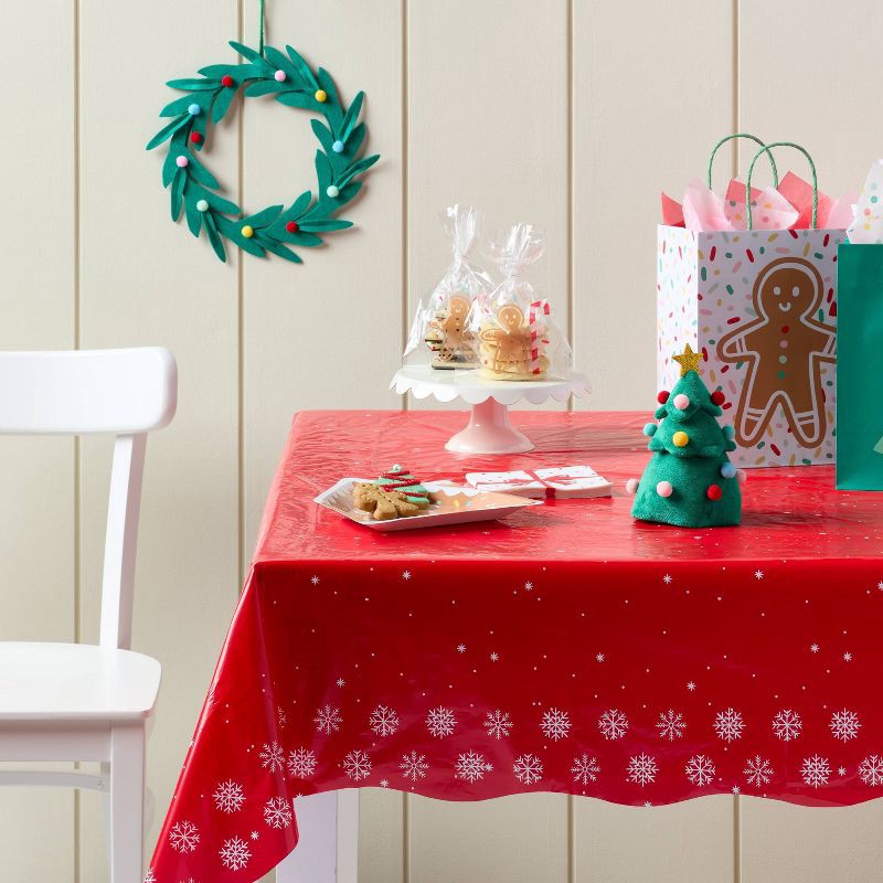 slide 2 of 3, Christmas Snowflake Table Cover - Spritz™, 1 ct