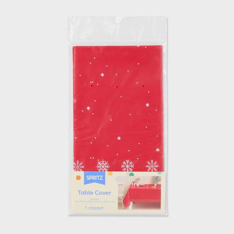 slide 3 of 3, Christmas Snowflake Table Cover - Spritz™, 1 ct