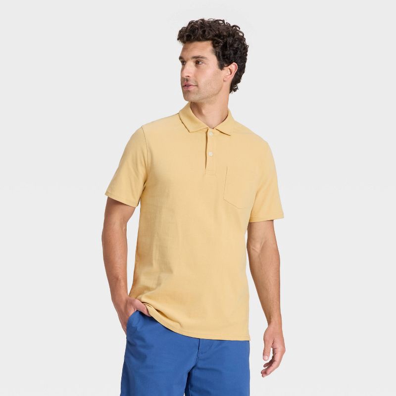 slide 1 of 3, Men's Vintage Polo Shirt - Goodfellow & Co™ Gold S, 1 ct