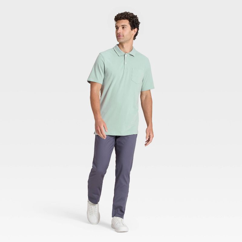 slide 3 of 3, Men's Vintage Polo Shirt - Goodfellow & Co™ Aqua Blue XL, 1 ct