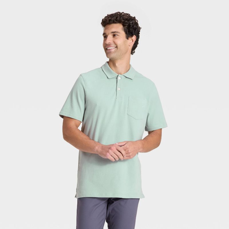 slide 1 of 3, Men's Vintage Polo Shirt - Goodfellow & Co™ Aqua Blue XL, 1 ct