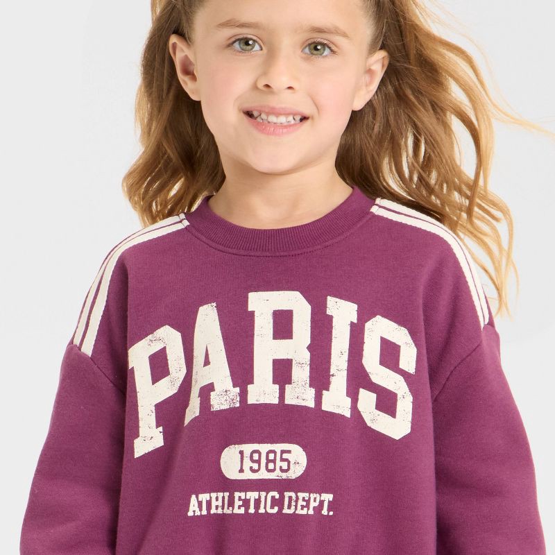 slide 2 of 4, Grayson Mini Toddler Girls' Paris French Terry Crew Sweatshirt - Red 5T, 1 ct