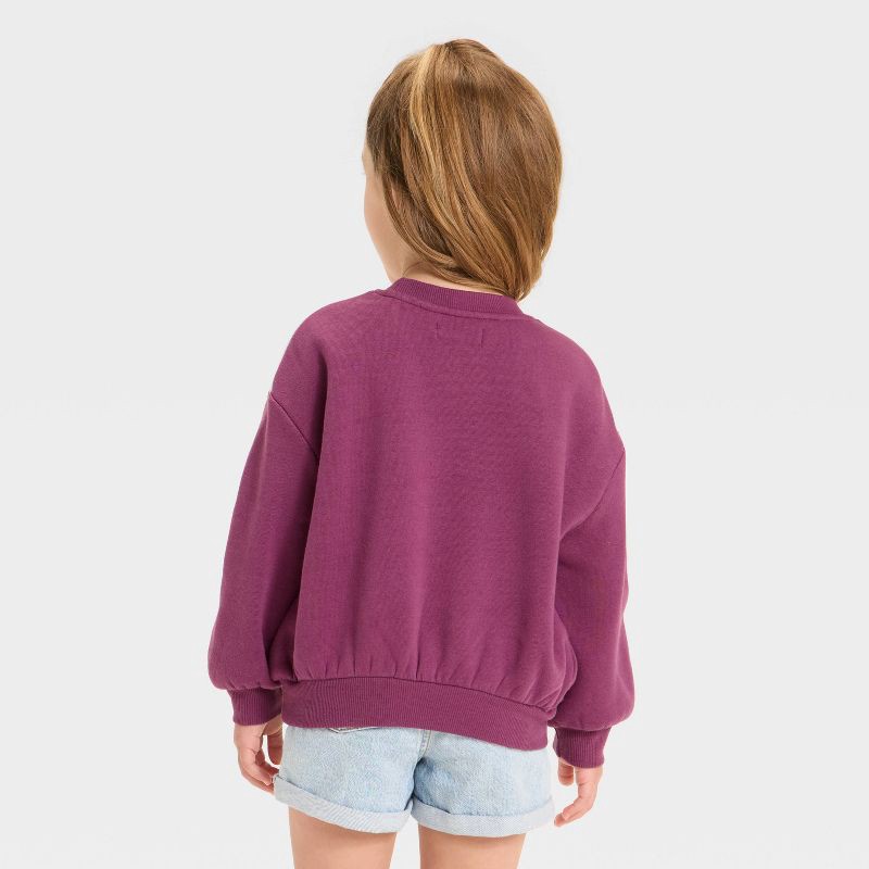 slide 3 of 4, Grayson Mini Toddler Girls' Paris French Terry Crew Sweatshirt - Red 5T, 1 ct