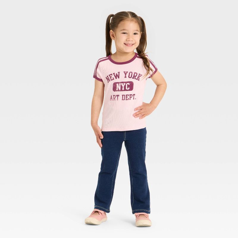 slide 3 of 3, Grayson Mini Toddler Girls' New York Short Sleeve T-Shirt - Pink 5T, 1 ct