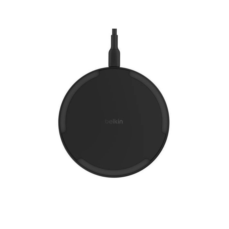 slide 2 of 12, Belkin 15W Qi Charging Pad - Black: Compatible with iPhone & Galaxy Models, 1 ct