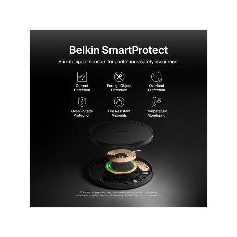 slide 12 of 12, Belkin 15W Qi Charging Pad - Black: Compatible with iPhone & Galaxy Models, 1 ct