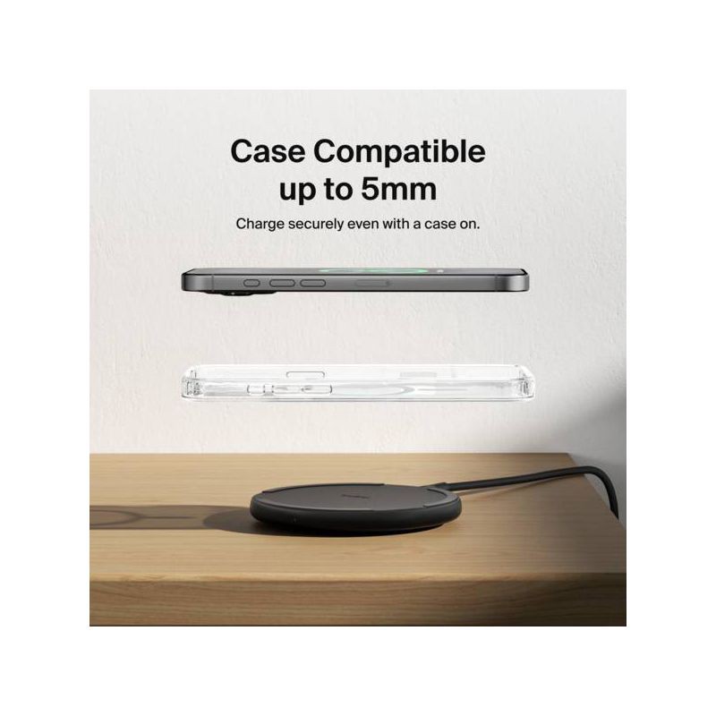 slide 10 of 12, Belkin 15W Qi Charging Pad - Black: Compatible with iPhone & Galaxy Models, 1 ct